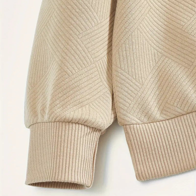 Men’s Vintage Geometric Texture Zip Up Sweater