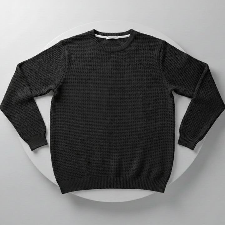 Men’s Waffle Sweater Knit with Round Neck