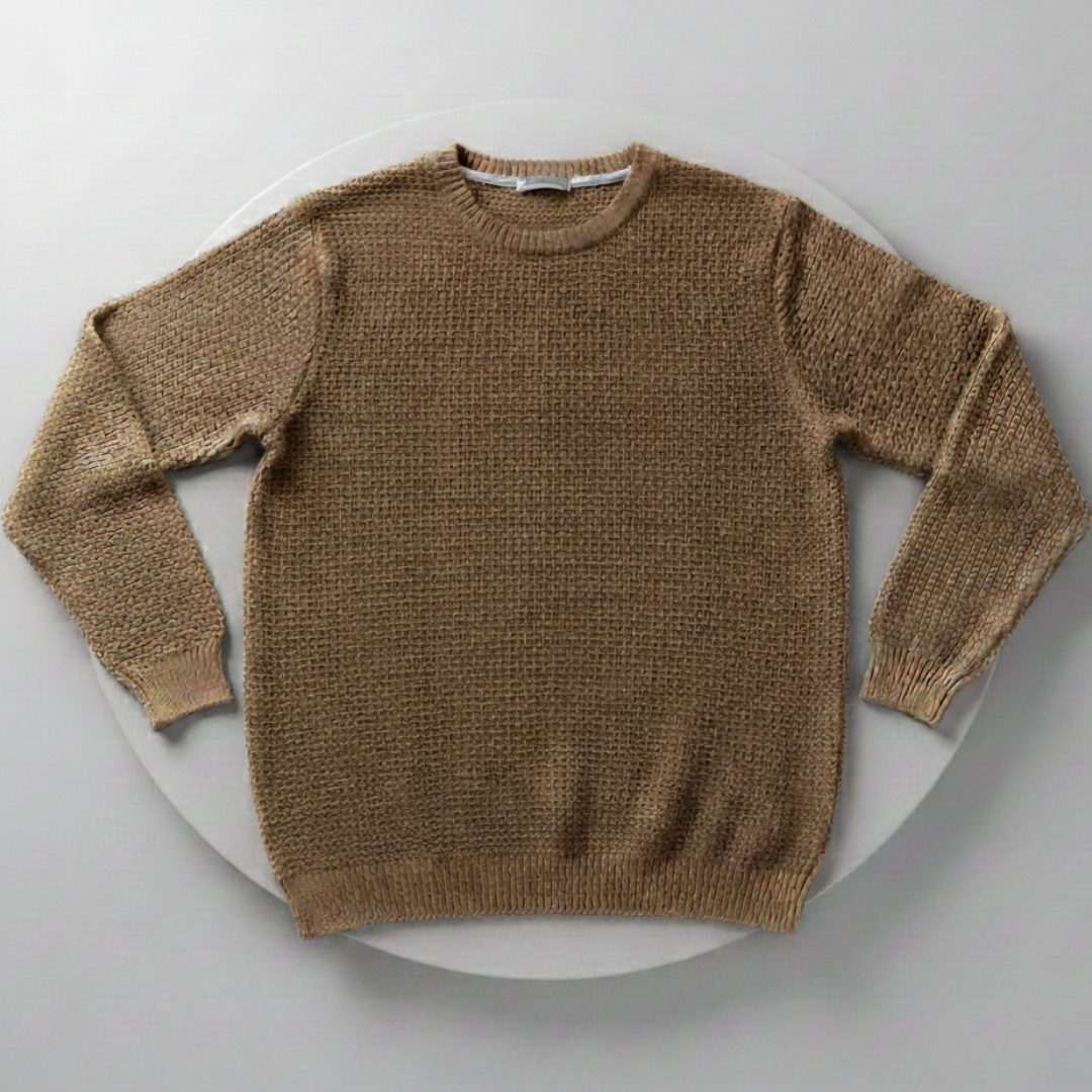 Men’s Waffle Sweater Knit with Round Neck