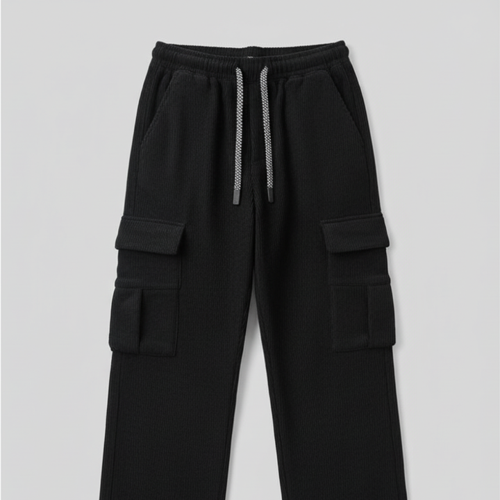 Men’s Wide Leg Corduroy Cargo Pants with fleece interior