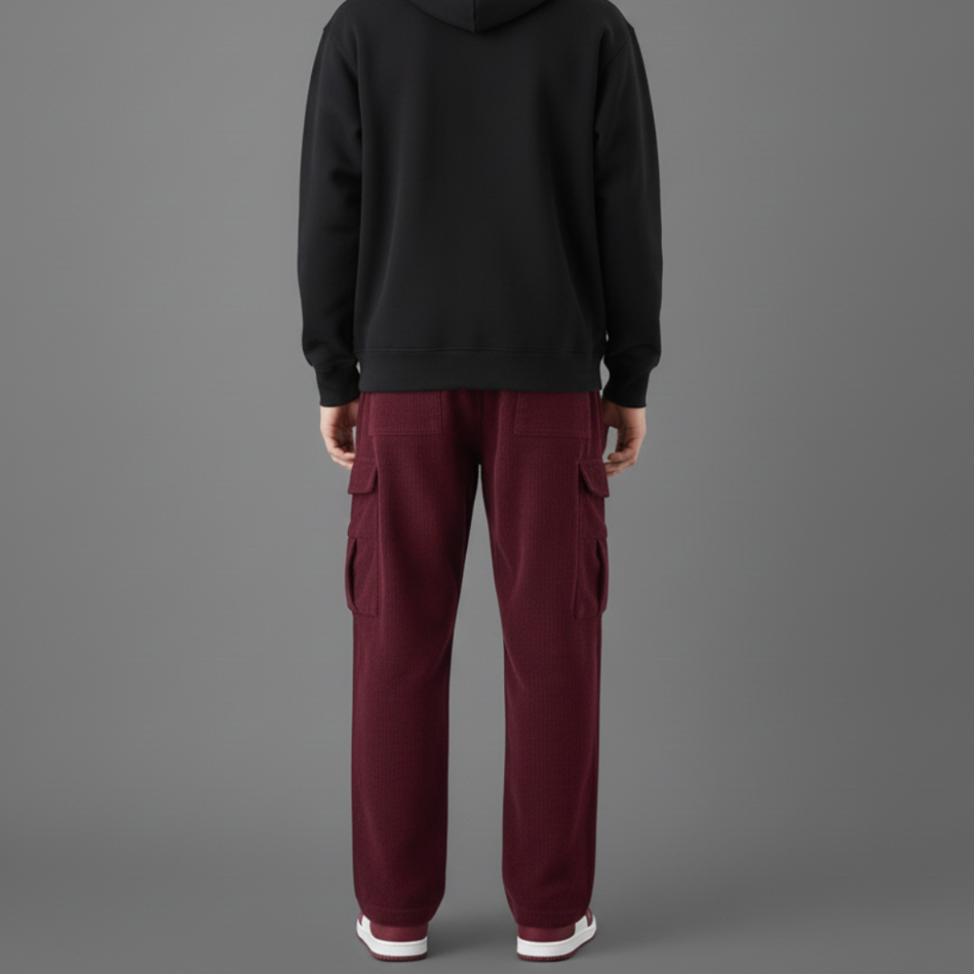 Men’s Wide Leg Corduroy Cargo Pants with fleece interior