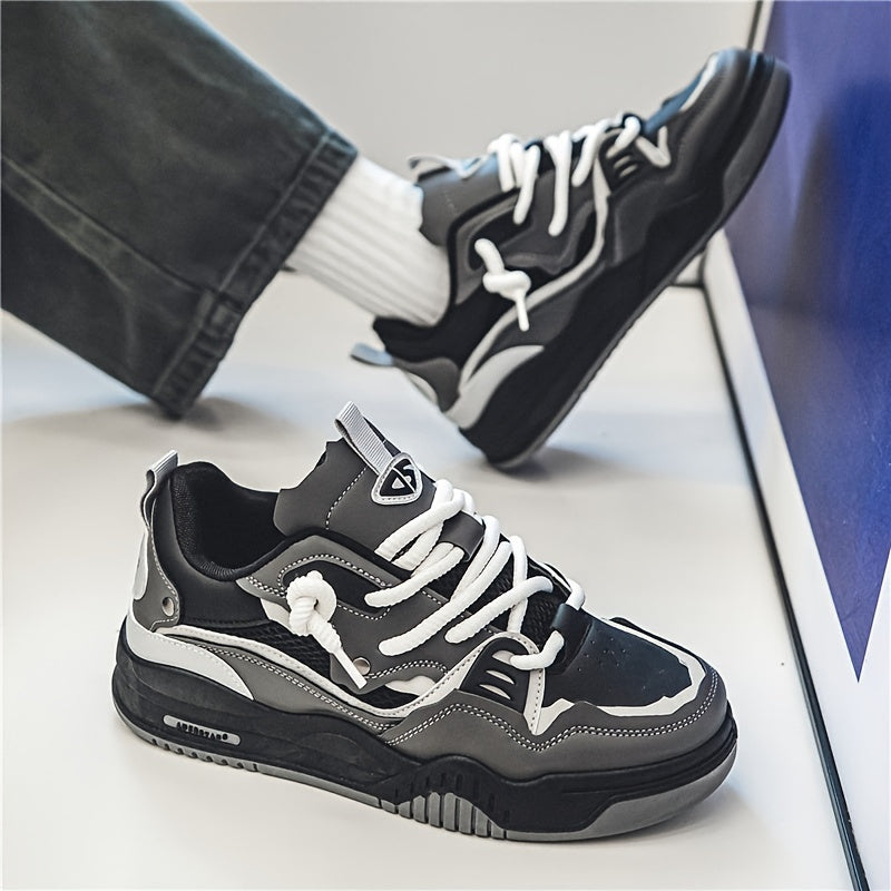 Men's Casual Chunky Sneakers with Distinctive Sole and Structured Design 8