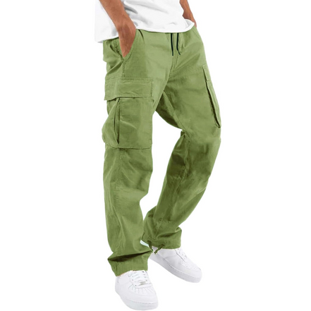 Men's Casual Cotton Cargo Joggers with Loose Fit and Functional Pockets 1