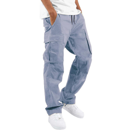 Men's Casual Cotton Cargo Joggers with Loose Fit and Functional Pockets 4