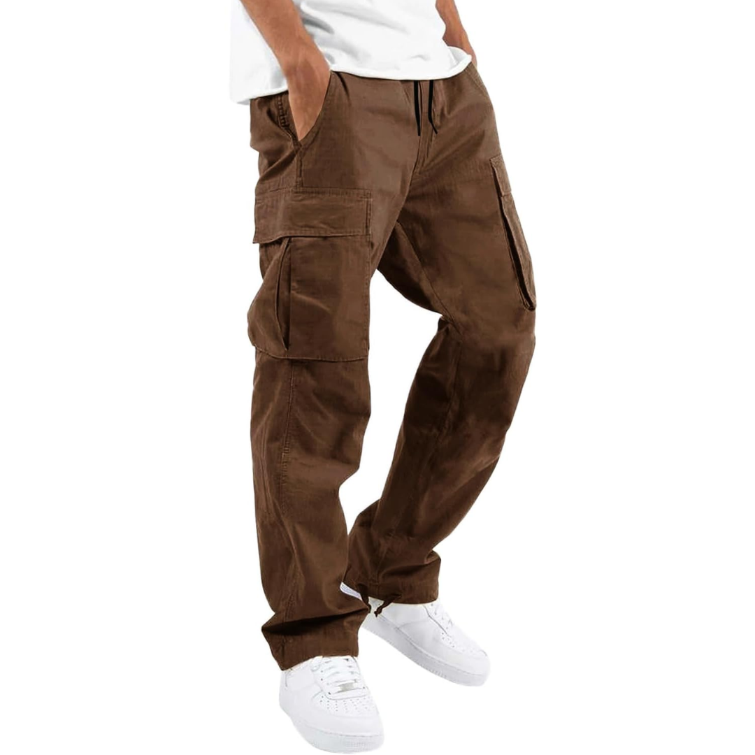 Men's Casual Cotton Cargo Joggers with Loose Fit and Functional Pockets 7