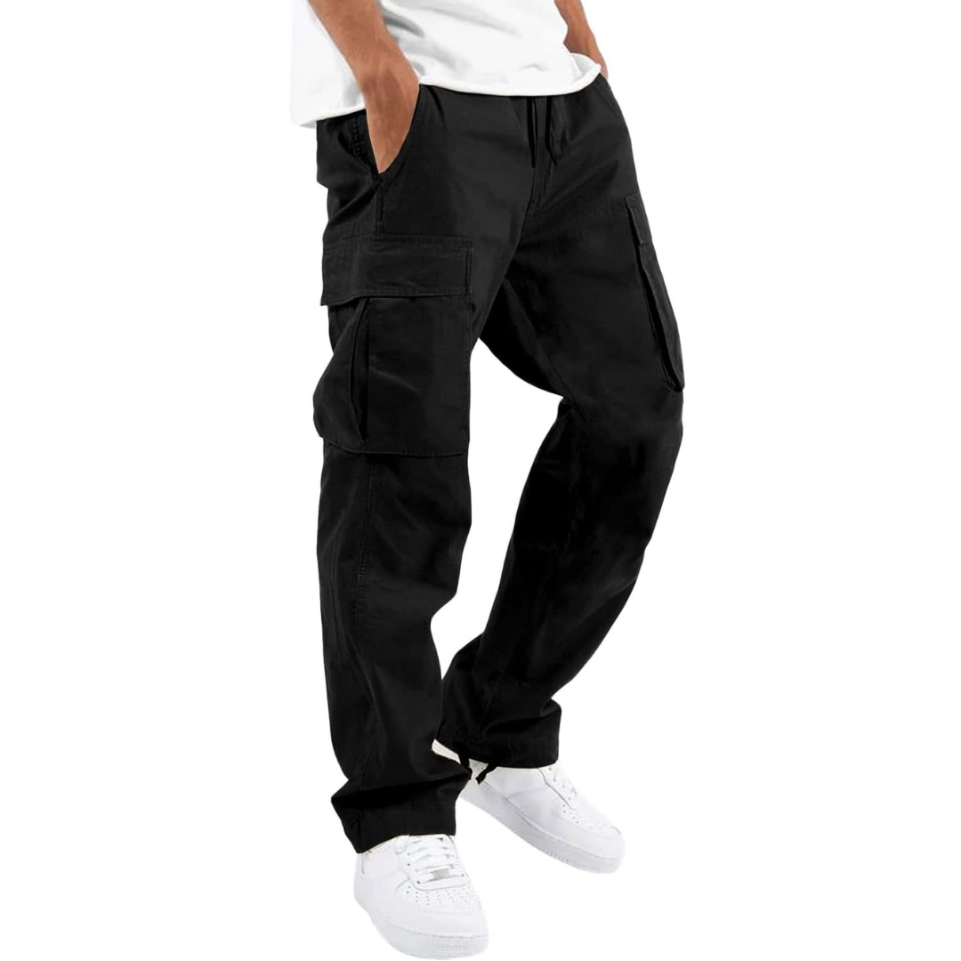 Men's Casual Cotton Cargo Joggers with Loose Fit and Functional Pockets 8