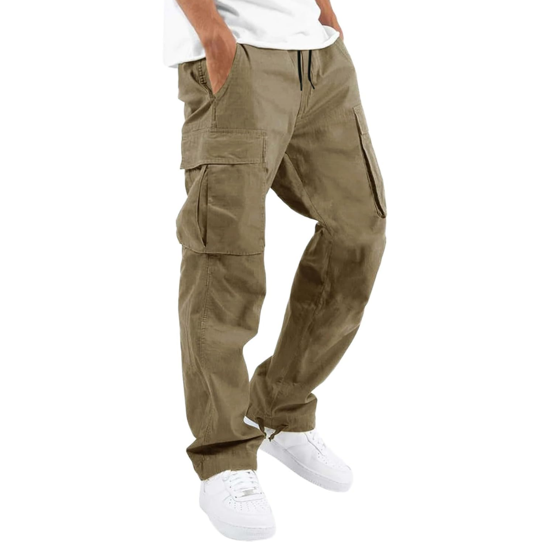 Men's Casual Cotton Cargo Joggers with Loose Fit and Functional Pockets 9