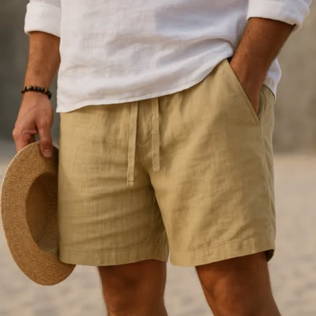 Men’s Casual Lightweight Cotton-Linen Blend Shorts – Breathable and Relaxed Fit 1
