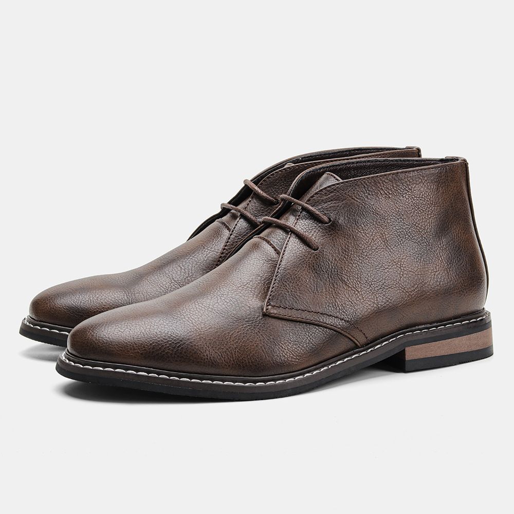Men's Classic Leather Boots with Timeless Style and Secure Lace-Up Fit 0