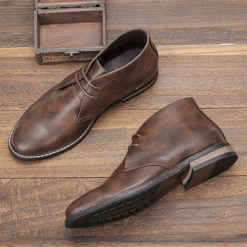 Men's Classic Leather Boots with Timeless Style and Secure Lace-Up Fit
