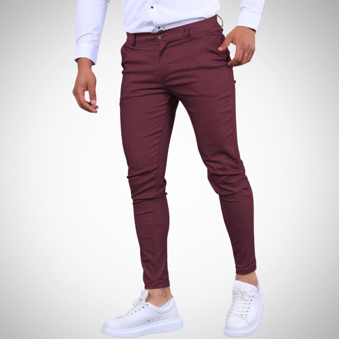 Men’s Classic Slim Stretch Pants with Modern Fit and Wrinkle-Resistant Fabric 4