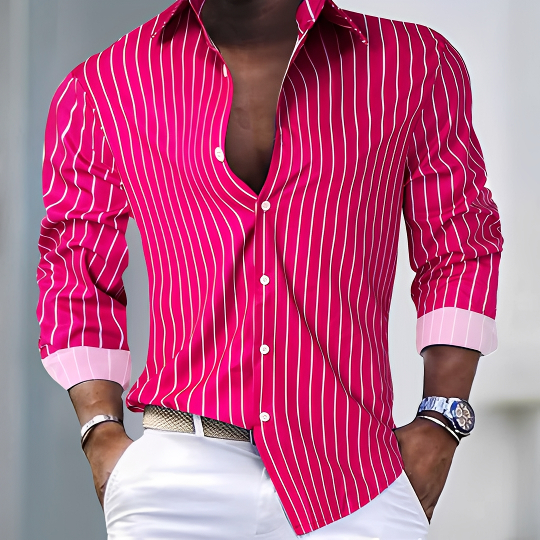 Men’s Classic Striped Shirt – Elegant Design with Slim Fit 1