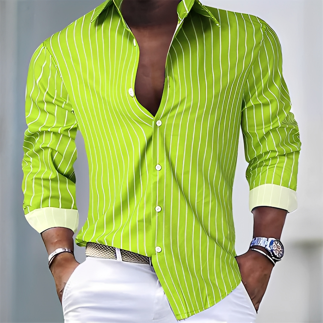 Men’s Classic Striped Shirt – Elegant Design with Slim Fit 2
