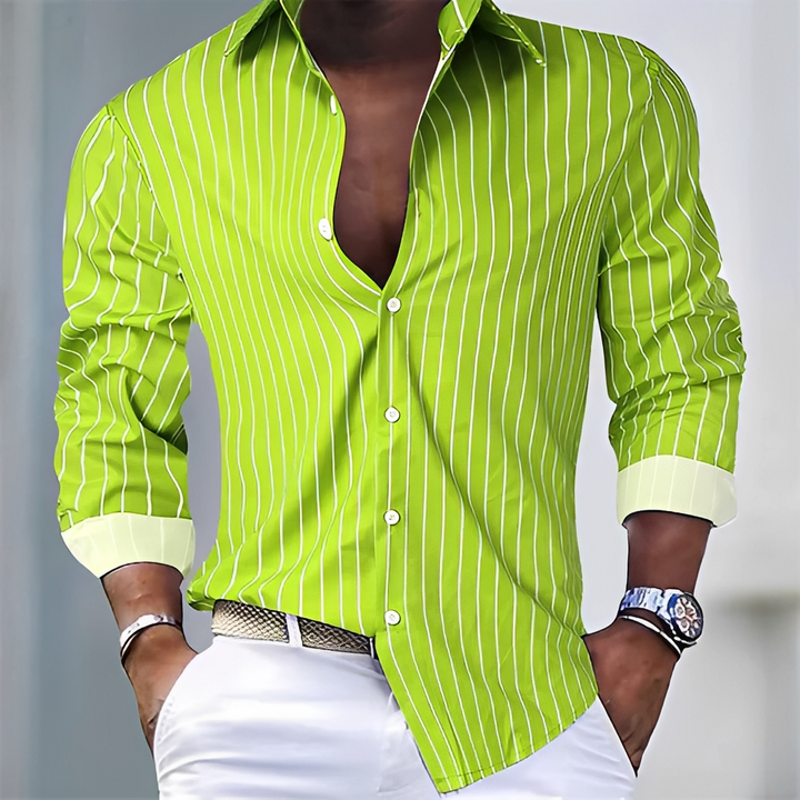 Men’s Classic Striped Shirt – Elegant Design with Slim Fit 2