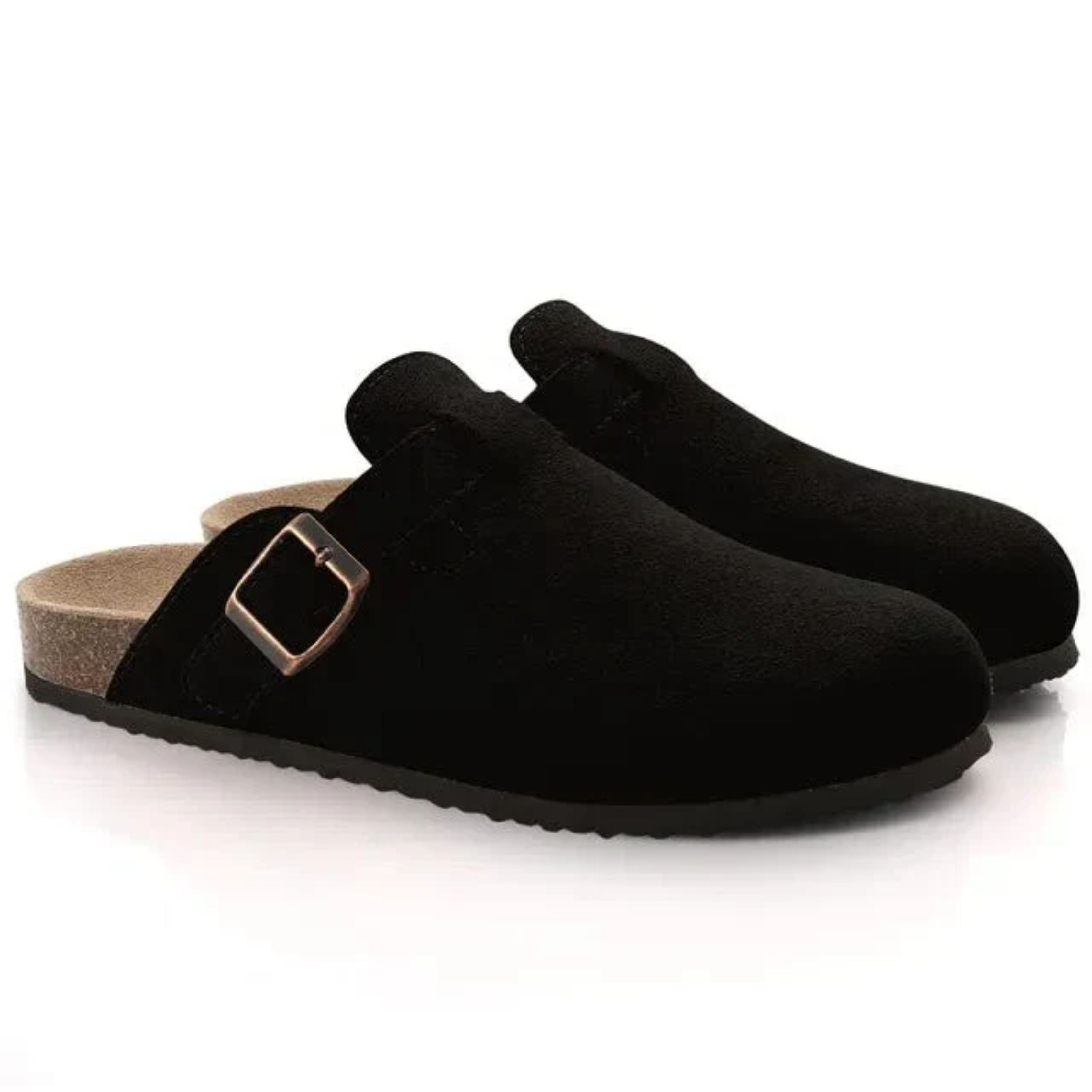 Men's Classic Suede Slip-On Clogs with Adjustable Buckle and Luxurious Comfort 4