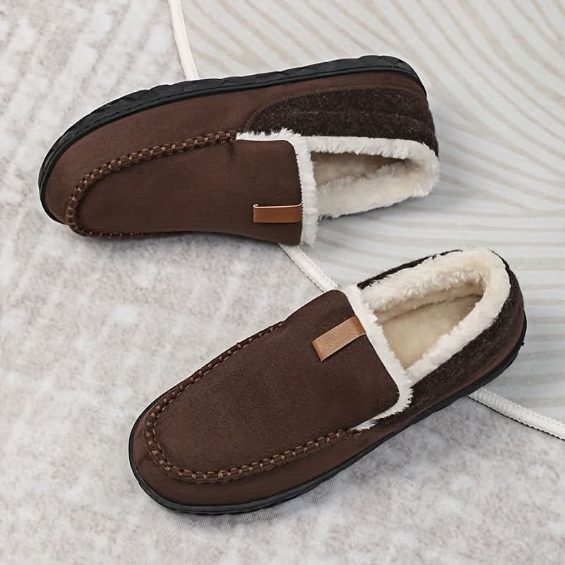 Men's Cozy Slip-On Loafers – Warm Synthetic Wool for Home Comfort 10