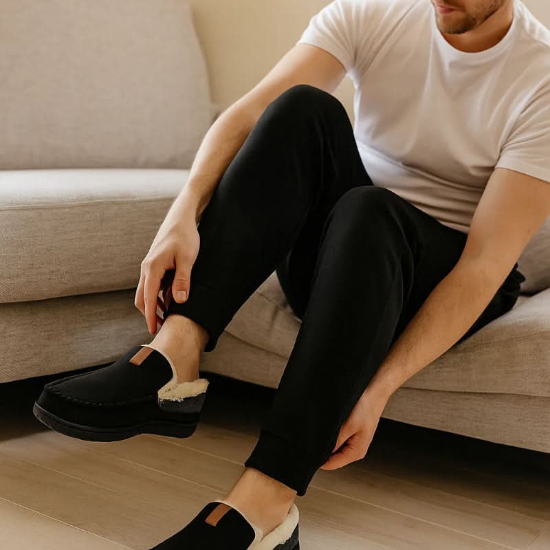 Men's Cozy Slip-On Loafers – Warm Synthetic Wool for Home Comfort 2