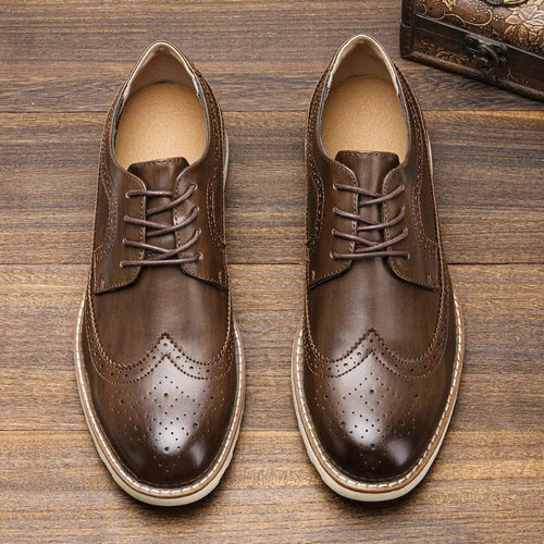Men's Elegant Classic Leather Shoes – Sleek Design with Comfortable Cushioned Sole