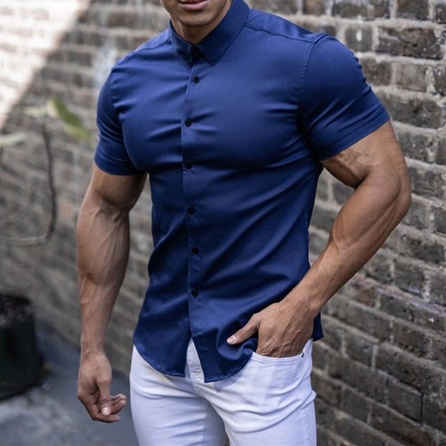 Men's Fitted Short Sleeve T Shirt with Breathable Fabric and Snug Fit 5