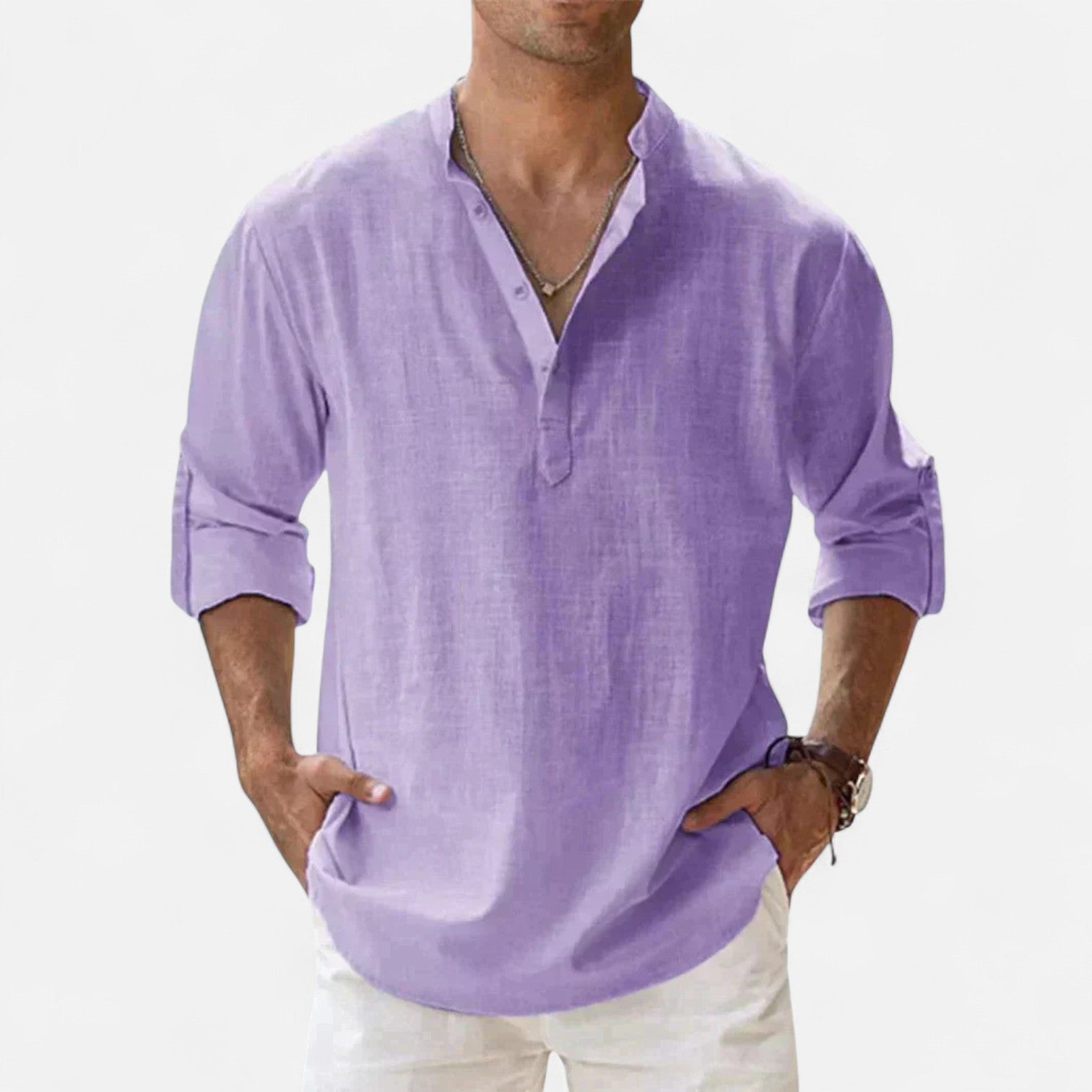 Men’s Lightweight Linen Shirt – Breathable, Relaxed Fit with Button-Down Design 2