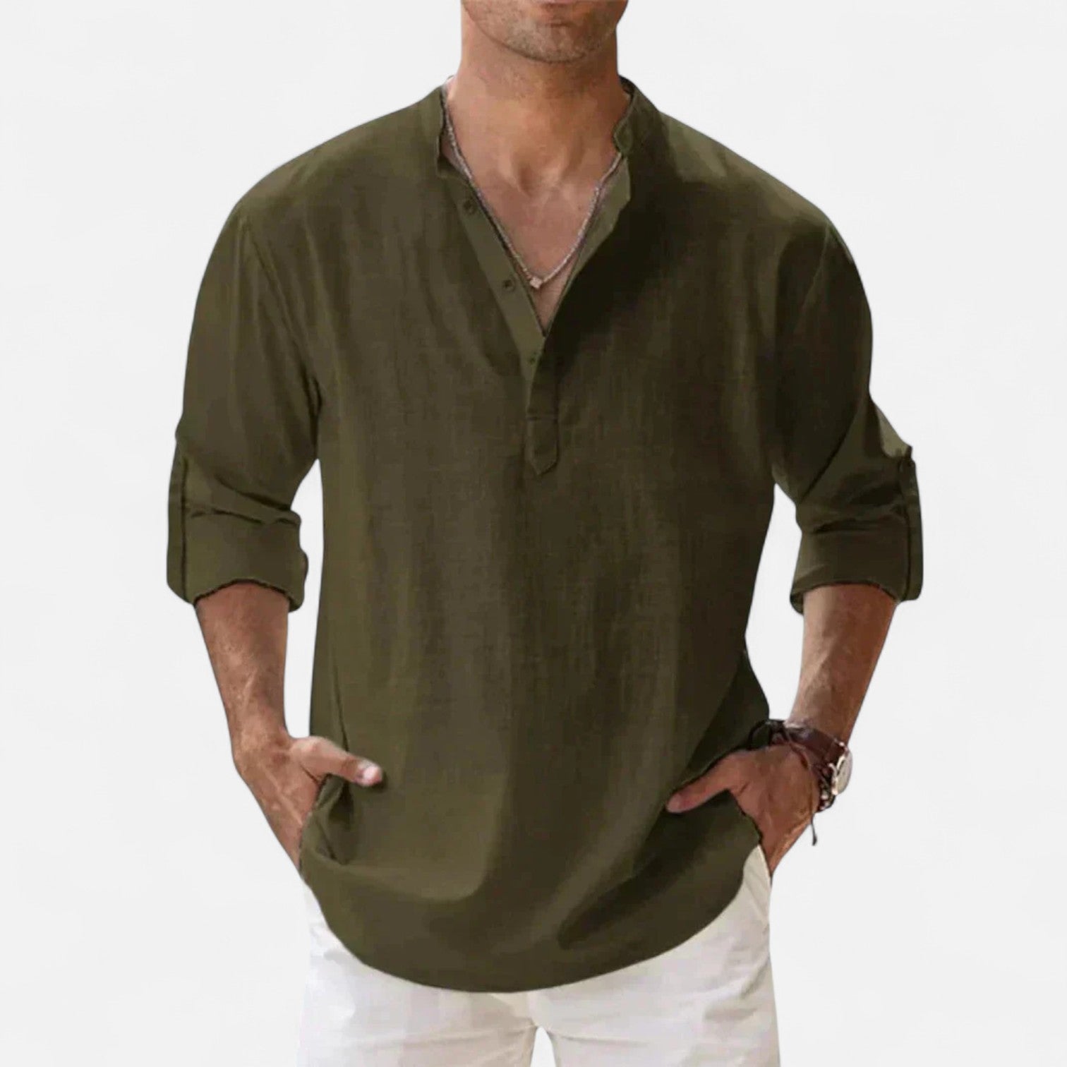 Men’s Lightweight Linen Shirt – Breathable, Relaxed Fit with Button-Down Design 4