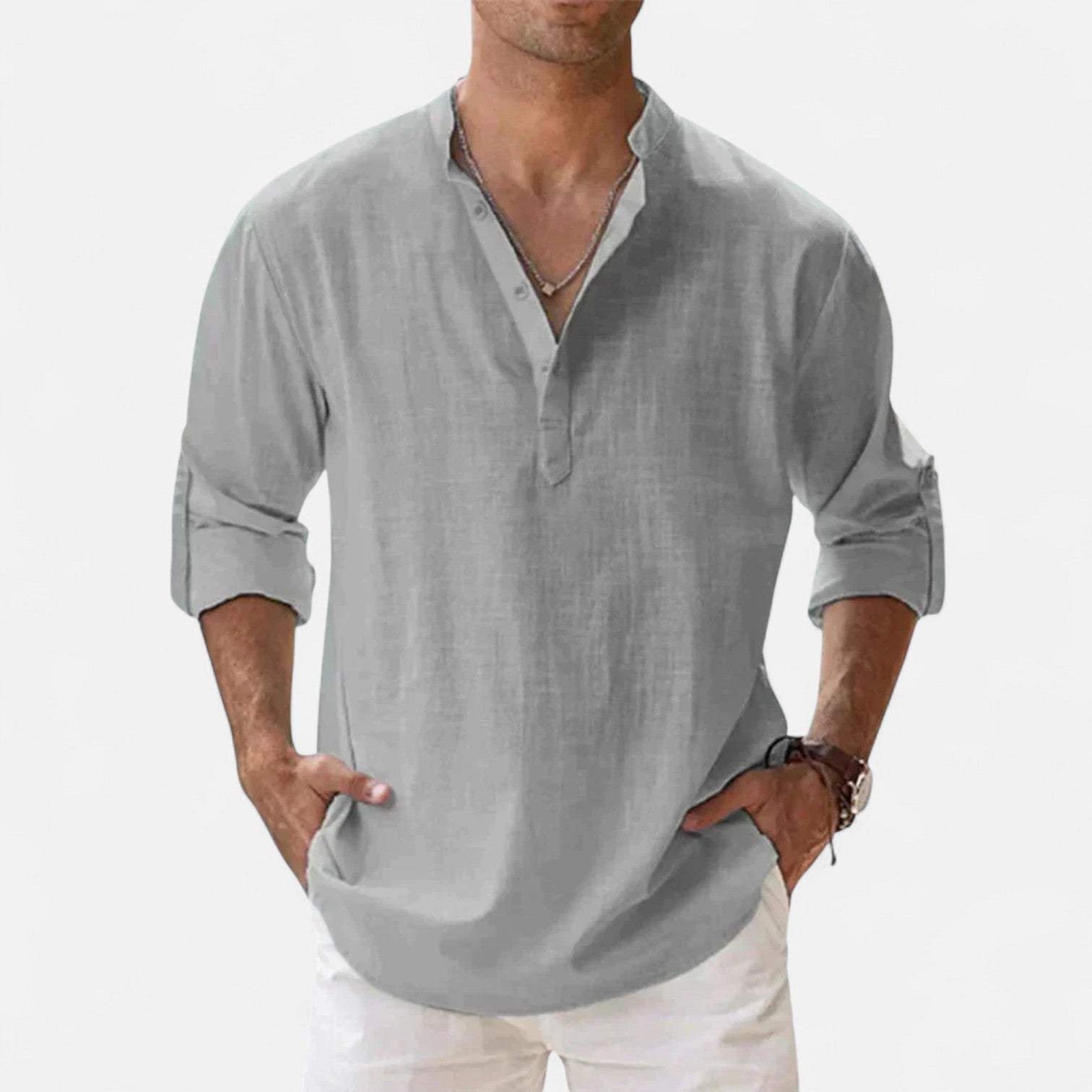 Men’s Lightweight Linen Shirt – Breathable, Relaxed Fit with Button-Down Design 6