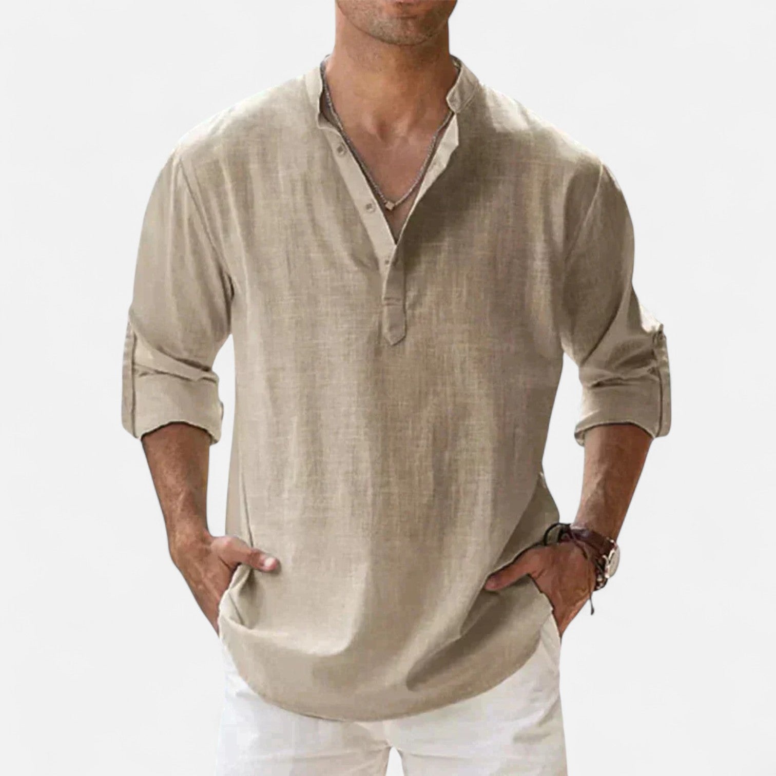 Men’s Lightweight Linen Shirt – Breathable, Relaxed Fit with Button-Down Design 7