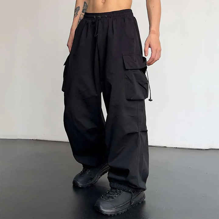 Men’s Modern Cargo Trousers with Multi-Pockets and Comfortable Fit 0