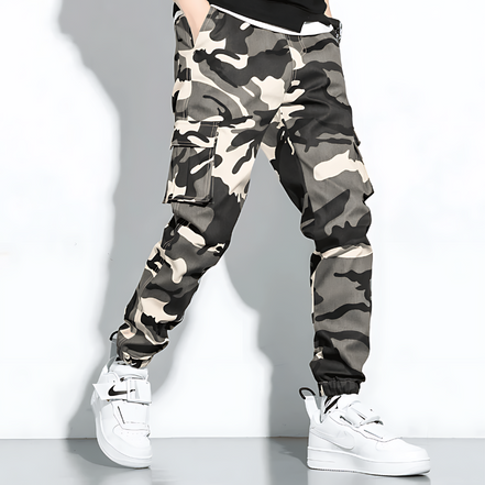 Men's Slim Fit Camouflage Cargo Joggers with Tapered Legs and Functional Pockets 4