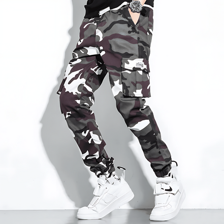 Men's Slim Fit Camouflage Cargo Joggers with Tapered Legs and Functional Pockets 5