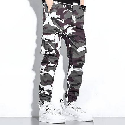Men's Slim Fit Camouflage Cargo Joggers with Tapered Legs and Functional Pockets 6