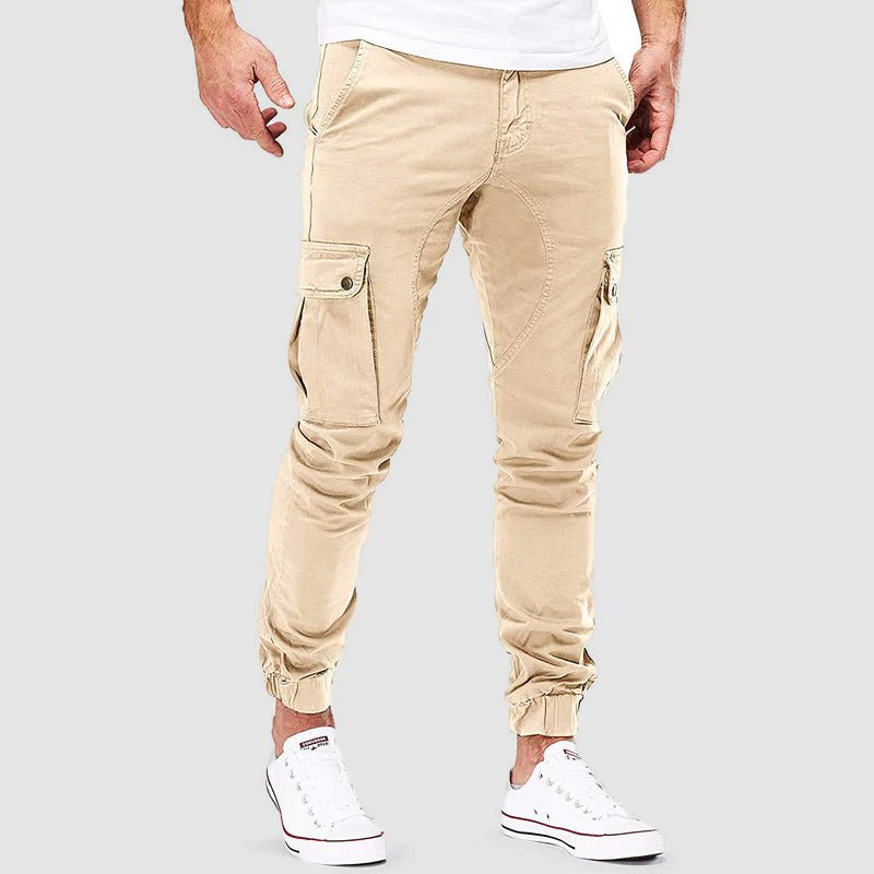 Modern Slim Fit Cargo Trousers for Men with Multiple Pockets 0