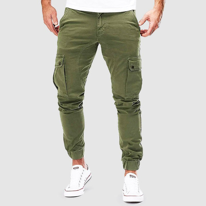 Modern Slim Fit Cargo Trousers for Men with Multiple Pockets 1