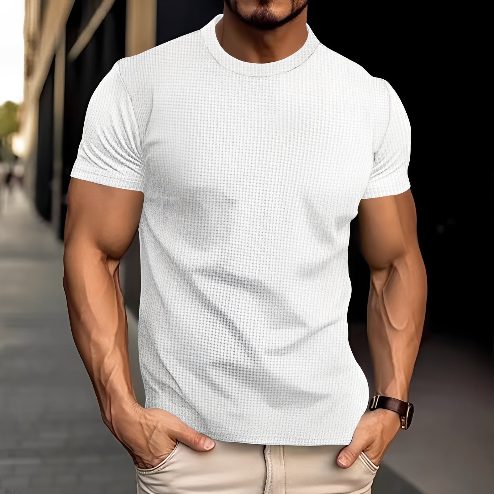 Short Sleeve Base Layer – Premium Soft Touch Waffle Knit Shirt