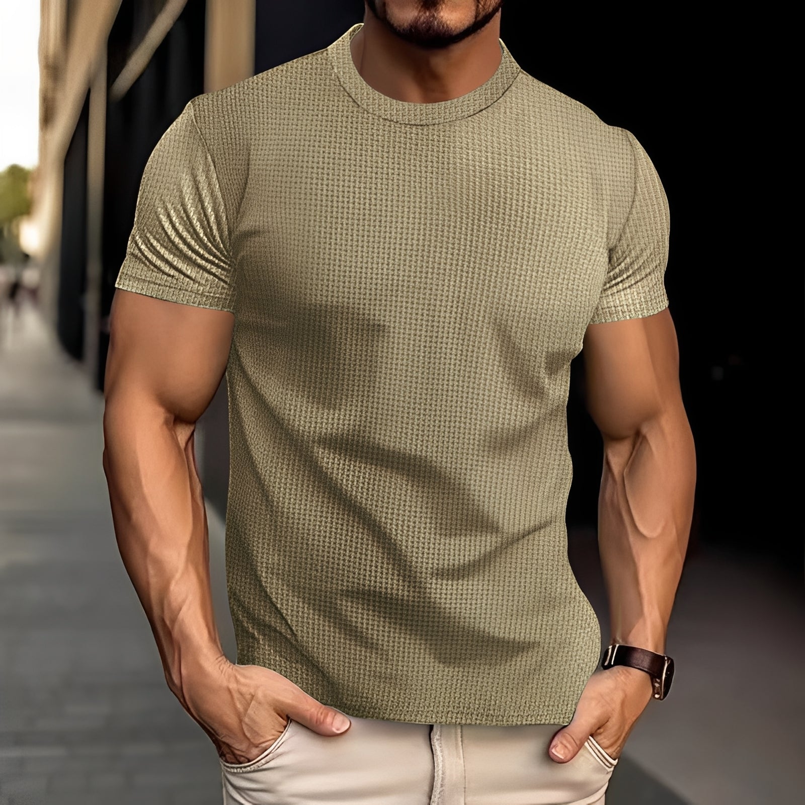 Short Sleeve Base Layer – Premium Soft Touch Waffle Knit Shirt