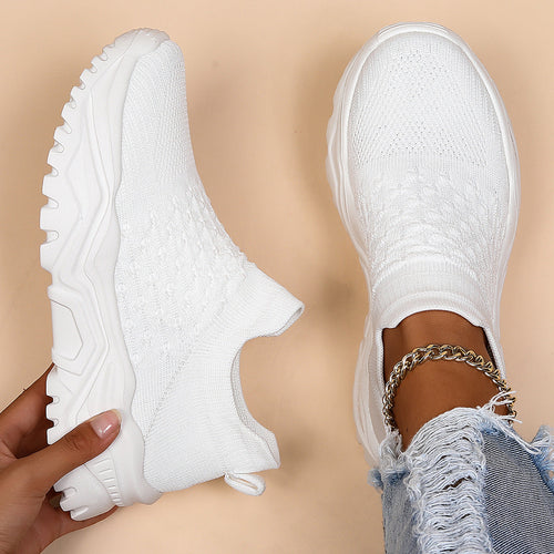 Slip-On Sneakers – Sock-Like Fit Cushioned Sole Sporty Style