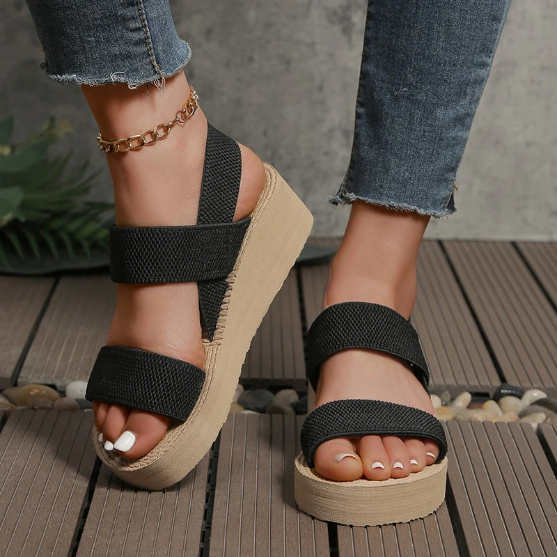 Summer Orthopedic Arch Support Sandals – Stylish Lightweight Wedge Slingback Design