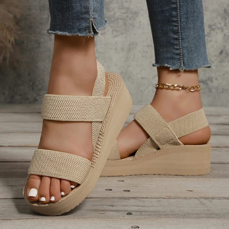 Summer Orthopedic Arch Support Sandals – Stylish Lightweight Wedge Slingback Design