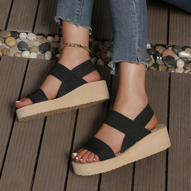 Summer Orthopedic Arch Support Sandals – Stylish Lightweight Wedge Slingback Design
