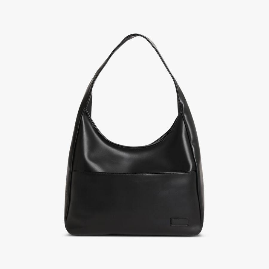 Vegan Leather Hobo Shoulder Bag with Magnetic Snap & Inner Zip Pocket