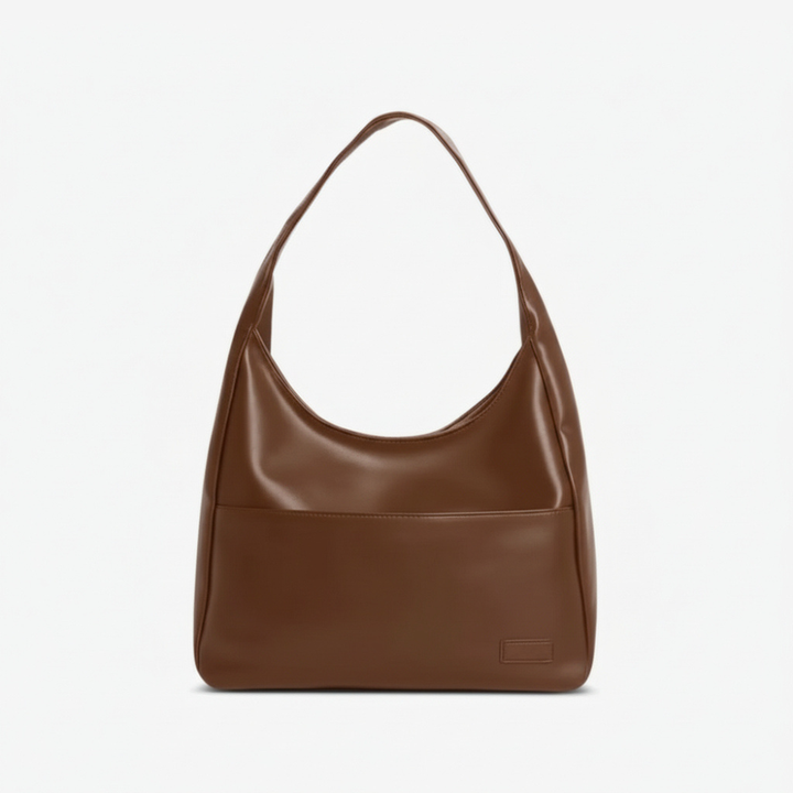 Vegan Leather Hobo Shoulder Bag with Magnetic Snap & Inner Zip Pocket