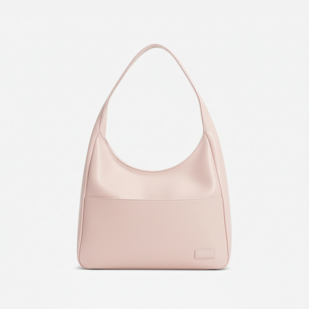 Vegan Leather Hobo Shoulder Bag with Magnetic Snap & Inner Zip Pocket