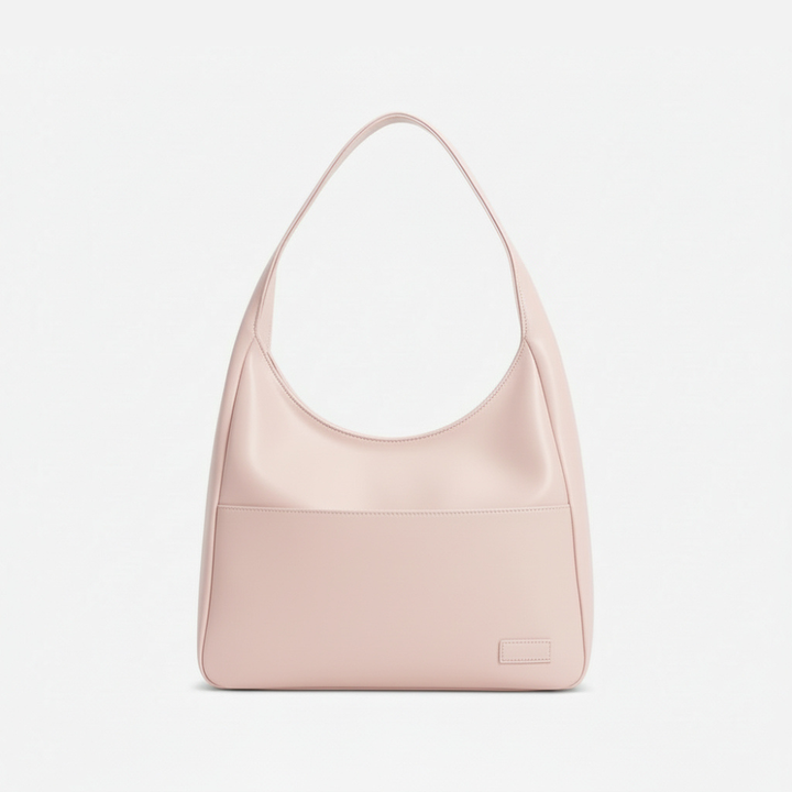 Vegan Leather Hobo Shoulder Bag with Magnetic Snap & Inner Zip Pocket