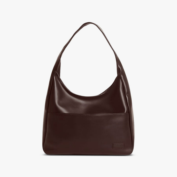 Vegan Leather Hobo Shoulder Bag with Magnetic Snap & Inner Zip Pocket