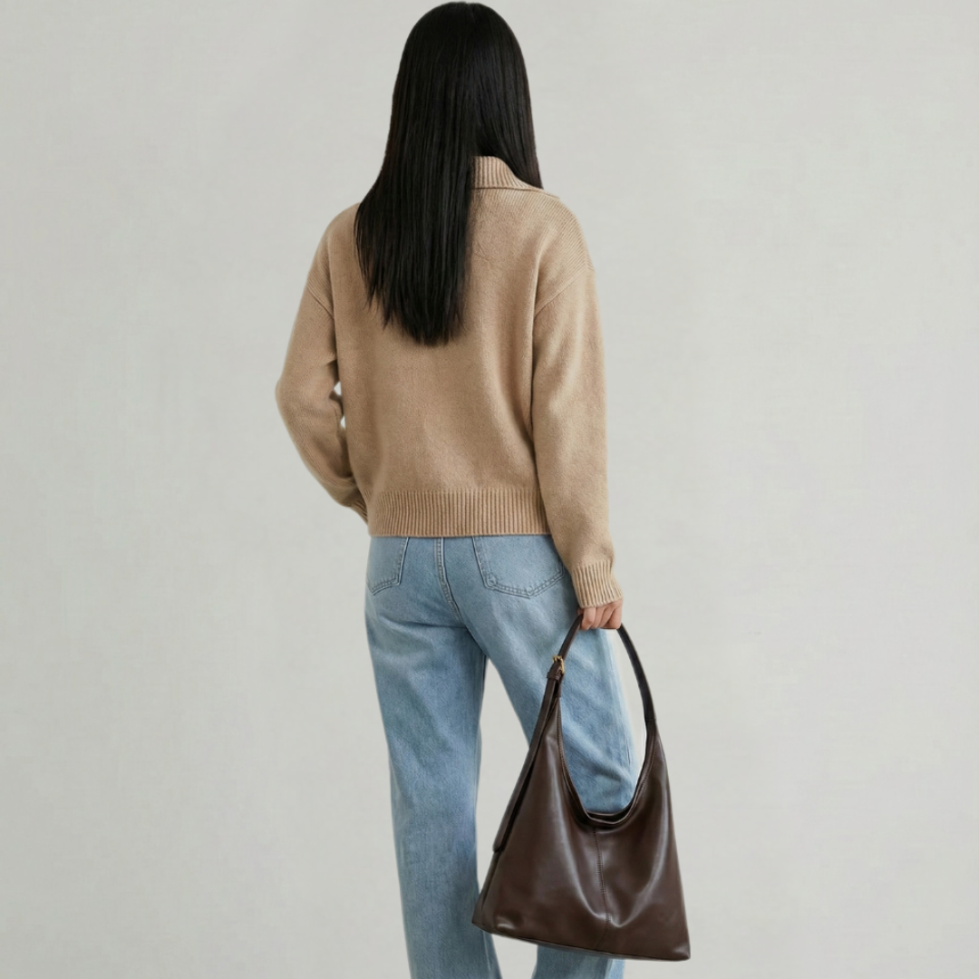 Women’s Brown Vegan Leather Hobo Shoulder Bag – Soft Everyday Carry