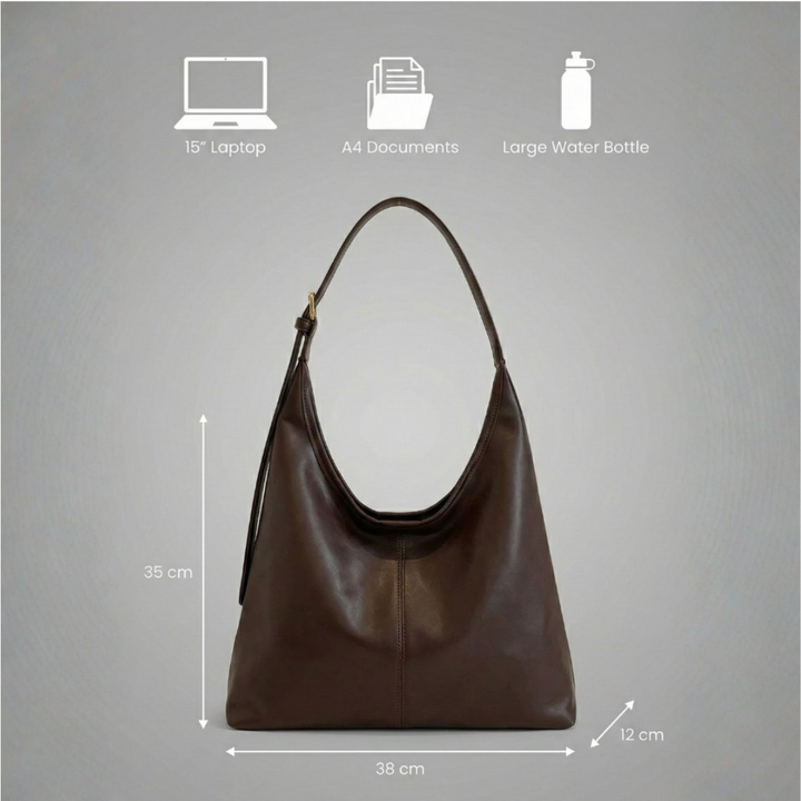 Women’s Brown Vegan Leather Hobo Shoulder Bag – Soft Everyday Carry
