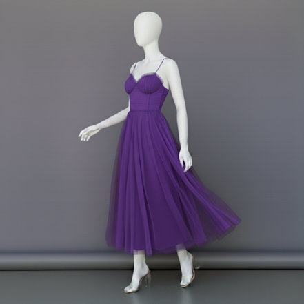 Women’s Corset Maxi Dress with Tulle Skirt Spaghetti Strap Elegant Formal Summer Gown