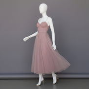 Women’s Corset Maxi Dress with Tulle Skirt Spaghetti Strap Elegant Formal Summer Gown