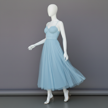 Women’s Corset Maxi Dress with Tulle Skirt Spaghetti Strap Elegant Formal Summer Gown