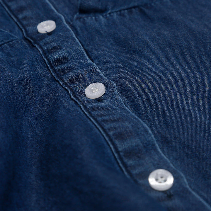 Women's Denim Dress – Stylish A-line Cut with Belted Design